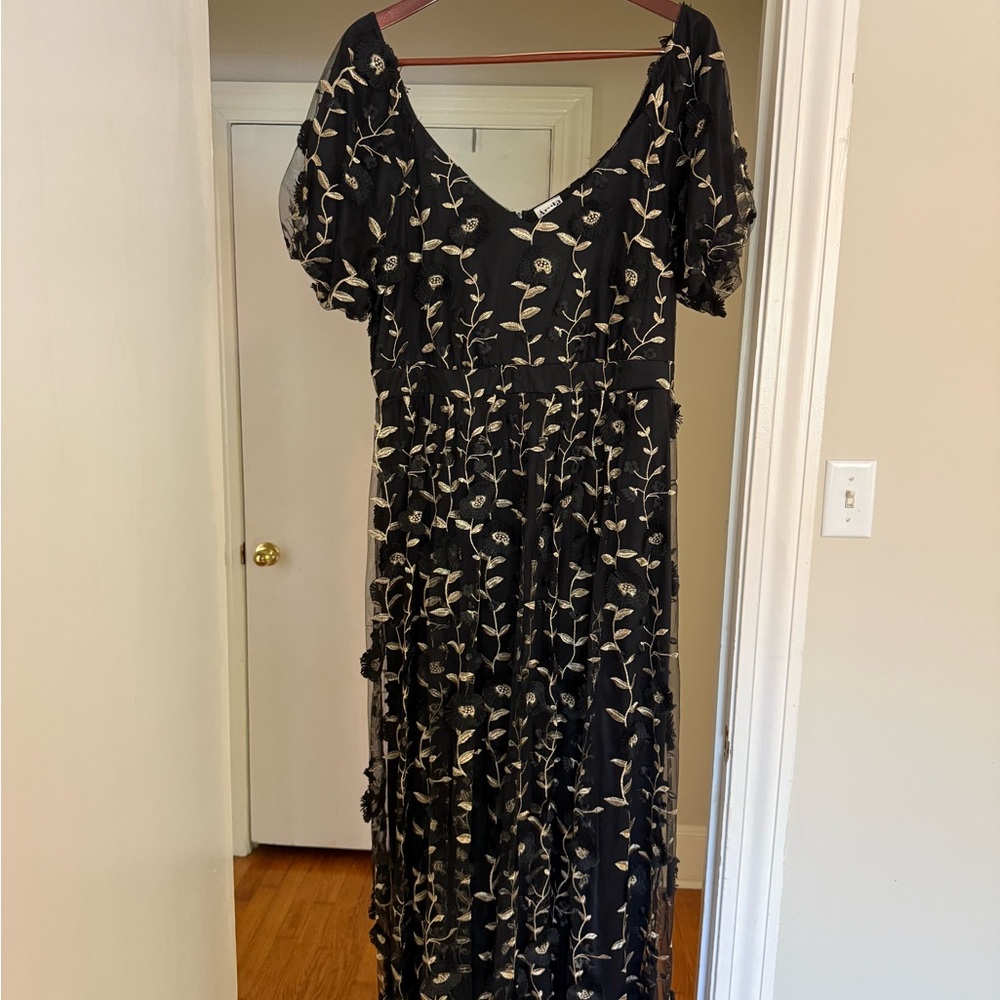 Elegant Black Floral Dress